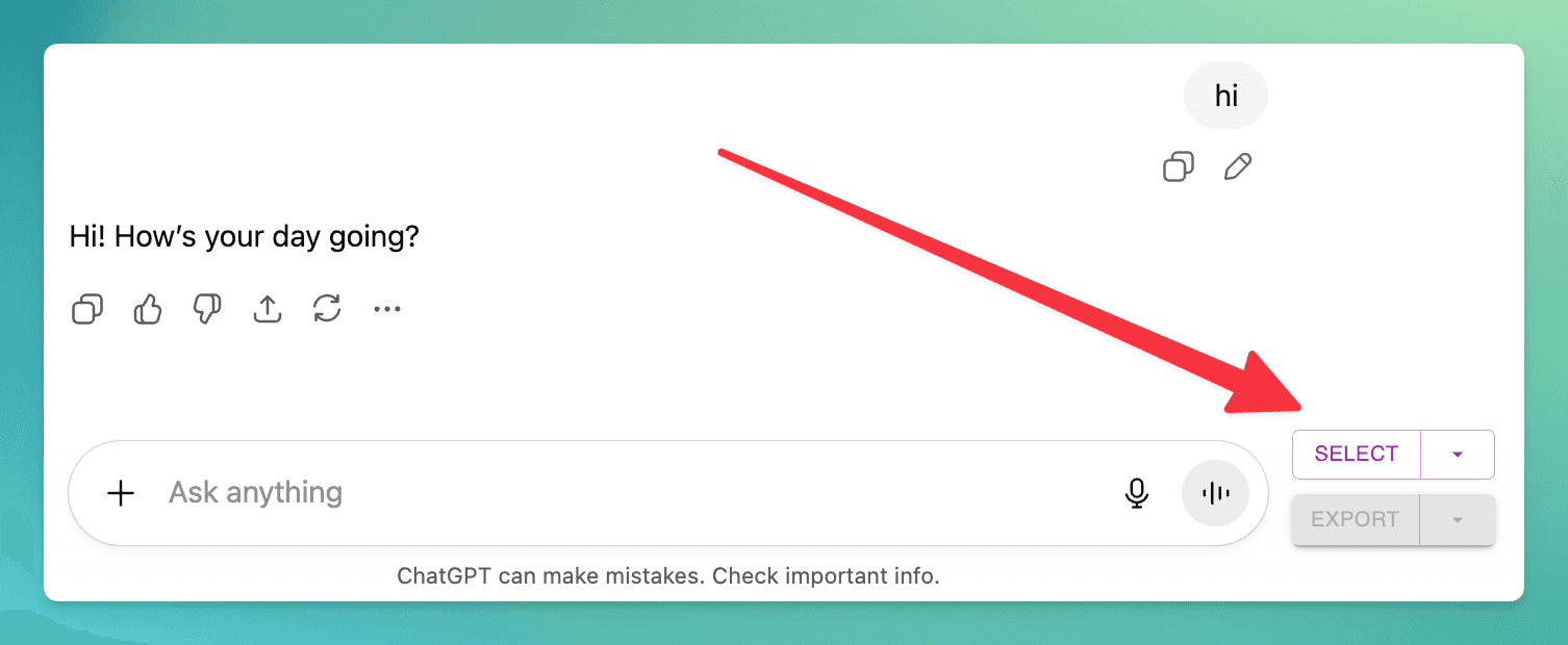 Pulsanti di Esportazione in ChatGPT